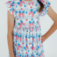 Red, White & Bows Flutter Sleeve Twirl Dress