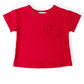 Red Ruffle Pocket Tee