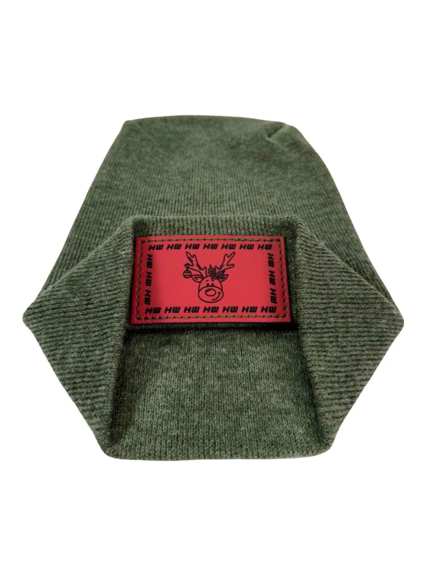 Haakwear H Stitch Beanie, Reindeer Christmas Green Beanie