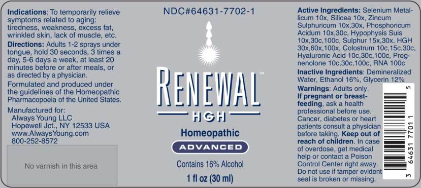 Always Young Renewal HGH Advanced - Natural Booster for Youthful Vitality - 1 Fl Oz