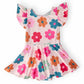Retro Floral S/S Twirl Leotard