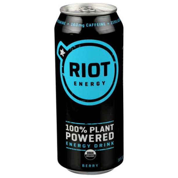 Riot Energy Berry – Energy Drink (12-Pack, 16oz Organic Cans)