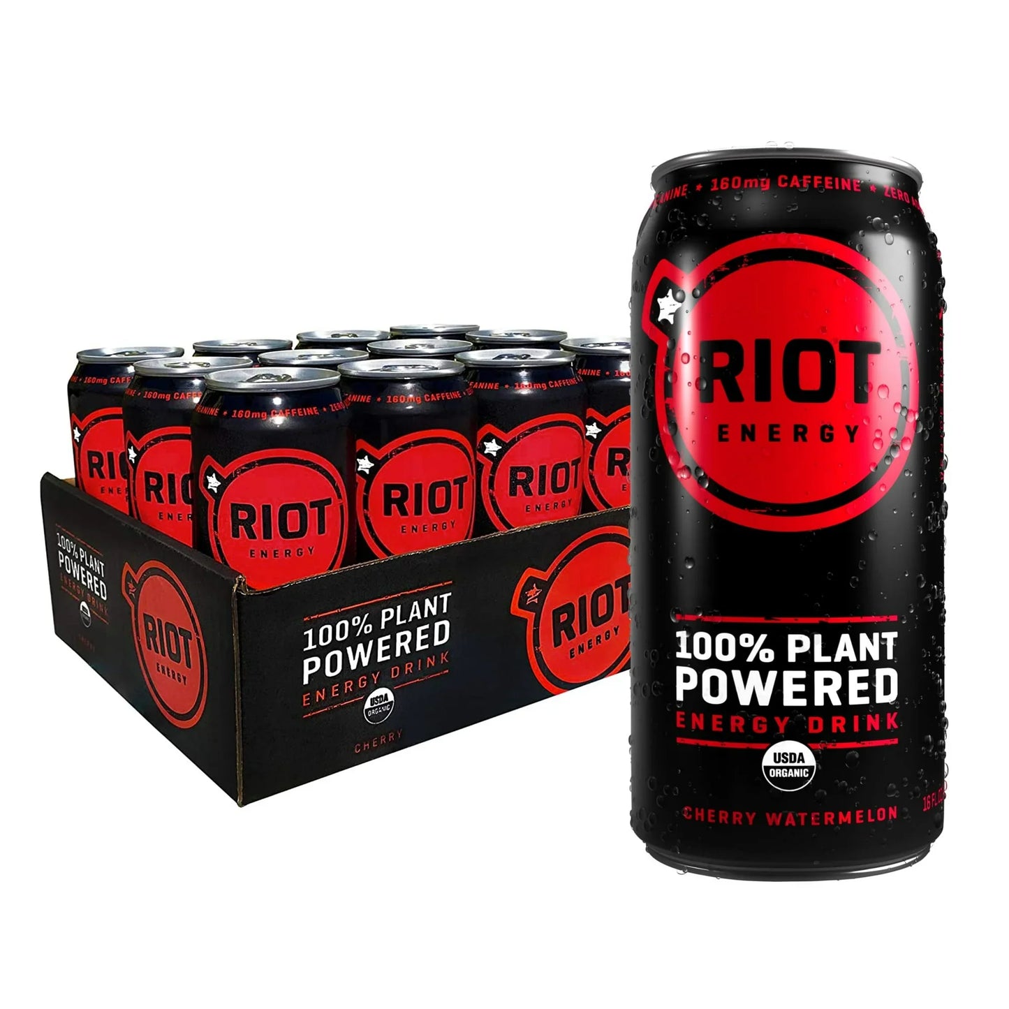 Riot Energy Energy Drink Cherry Watermelon - 16 Oz (Case of 12)