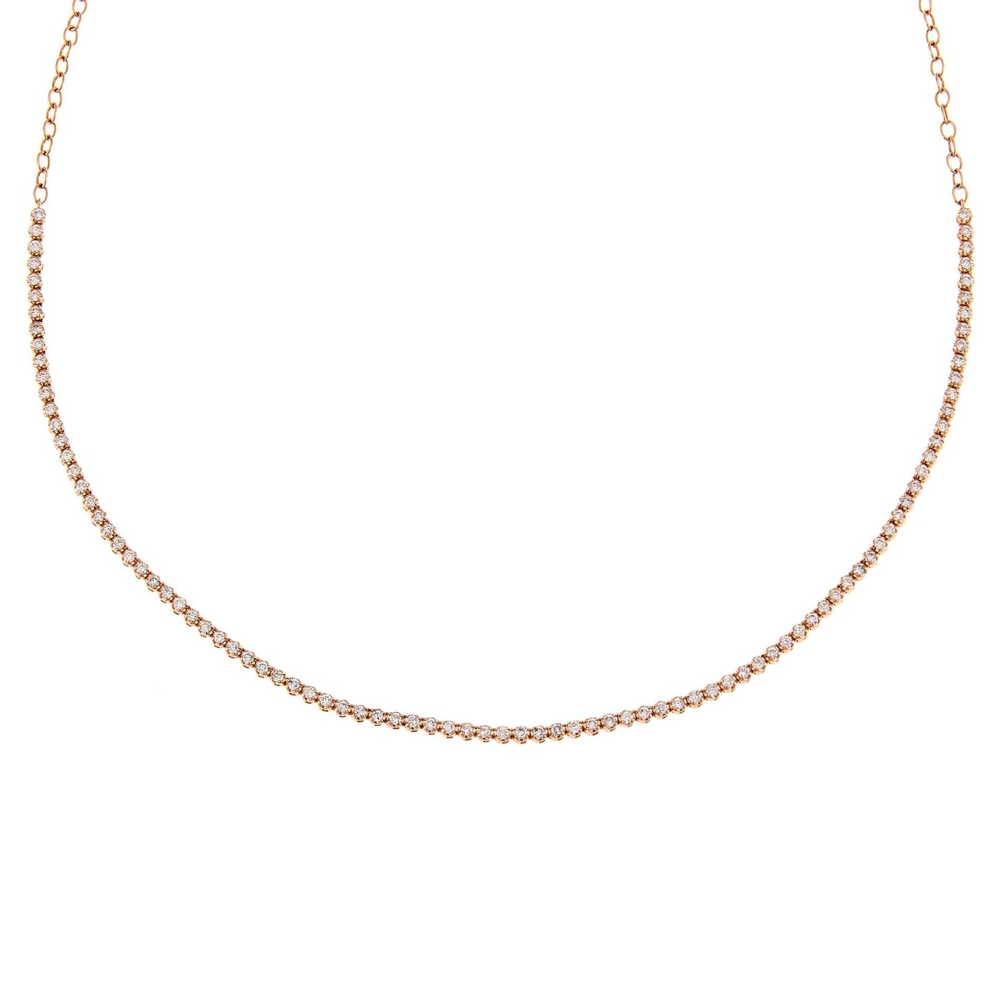 Thin Diamond Tennis Choker 14K by By Adina Eden