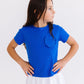 Royal Blue Ruffle Pocket Tee