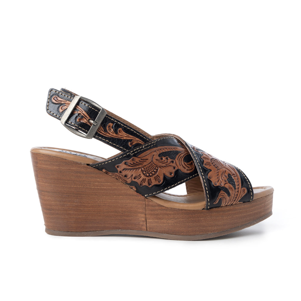 Flower Ridge Hand-Tooled Sandals