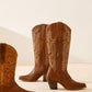 Syllvia Prairie Leather Boots in Bourbon Brown