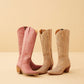Syllvia Prairie Leather Boots in Ivory