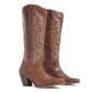 Syllvia Prairie Leather Boots in Bourbon Brown