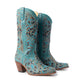 Myra Kasiopeah Cowgirl Leather Boots - Turquoise Western Boots for Women with Pointed Toe Heel