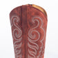 Myra Nalejandra Leather Boots for Women – Western Swirl Stitching, Low Block Heel for Country Style and Everyday Comfort