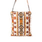 Beautiful Tapestry Crossbody Bag In Brown & White