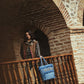 Azure Tribal Tassel Tote Bag