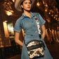 Prairie Sage Spotted Shoulder Bag In Black