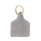 Saddle Mark Embroidered Leather Key Fob in Grey