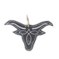 Longhorn Charm Leather Key Fob in Black