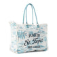Saint Tropez Weekender Bag In White & Sky Blue