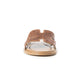 Myra Carmina Anne Tan Embossed Leather Slip-On Sandals for Women â€“ Western H-Cut Slides with Studded Trim