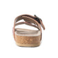 Myra Falling Feather Red Tooled Leather Sandals for Women - Dual Strap Casual Slides with Cushioned Sole for All-Day Comfort