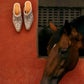 Myra Valeria White Leather Mules for Women - Handtooled Desert Bloom Pattern with Block Heels for Stylish Comfort