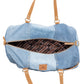 Wildberry Voyager Traveler Bag in Cranberry Denim Blue