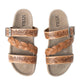 Dustbark Handtooled Leather Sandals in Rustic Tan