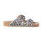 Mesa Scroll Handtooled Sandals in Brown & White