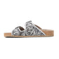 Mesa Scroll Handtooled Sandals in Brown & White