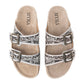 Mesa Scroll Handtooled Sandals in Brown & White