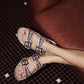 Mesa Scroll Handtooled Sandals in Brown & White