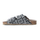 Ridge Denim Sandals in Black & White