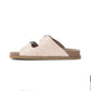 Myra Desert Lily Embossed Leather Sandals in Antique White