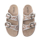 Myra Marlowe Western Handtooled Leather Sandals in Ivory Bloom