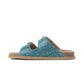 Myra Prairie Wind Embossed Leather Sandals in Western Jade