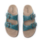 Myra Prairie Wind Embossed Leather Sandals in Western Jade