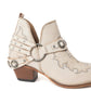 Western Ember Leather Embroidered Booties in White