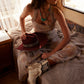 Canyon Night Bird Fringe Booties in Cream