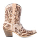 Copper Rose Western Booties in Cream