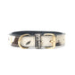 Prairie Paws Studded Hairon Dog Collar in Ash & Ivory