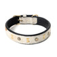 Prairie Paws Studded Hairon Dog Collar in Brown & White