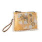 Amber Harvest Embroidered Pouch in Sunshine Tan
