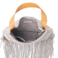 Sage Whisper Fringe Leather Bag in Pearl White