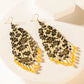 Rattler's Tale Beaded Earrings in Dusty Black