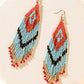Zuni Blaze Fringe Earrings in Cyan Desert Flame