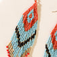 Zuni Blaze Fringe Earrings in Cyan Desert Flame