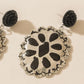 Midnight Rosette Earrings in Starry Black