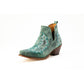 Myra Sagebreeze Embroidered Leather Booties in Lagoon Teal