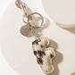 Alpha Hairon Bag Charm in Black & White