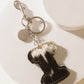 Alpha Hairon Bag Charm in Black & White