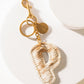 Alpha Hairon Bag Charm in Brown & White